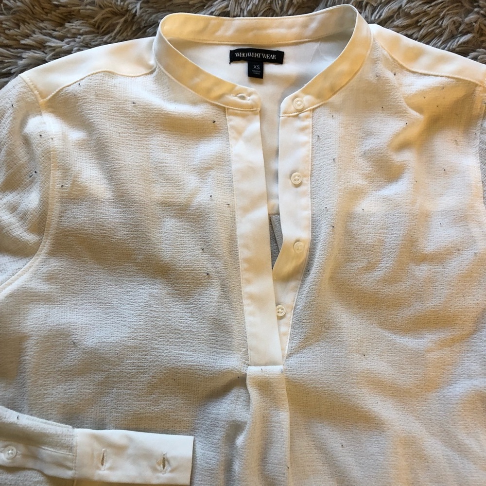 DONATED Who What Wear high low blouse